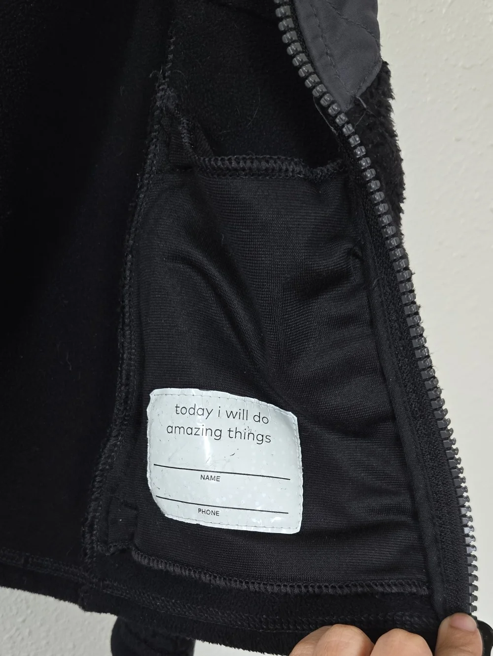 Black Quilted Yoke Fleece Jacket
